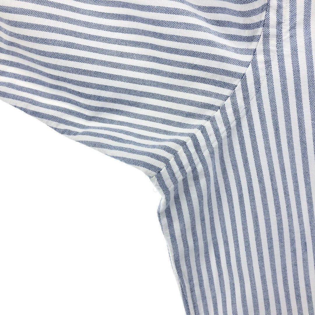 Ralph Lauren short sleeve button down striped shirt, men's size L cotton blue type Vintage Second Hand