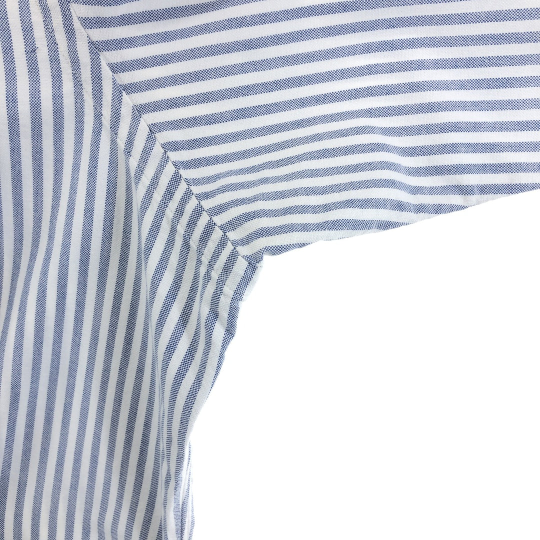 Ralph Lauren short sleeve button down striped shirt, men's size L cotton blue type Vintage Second Hand