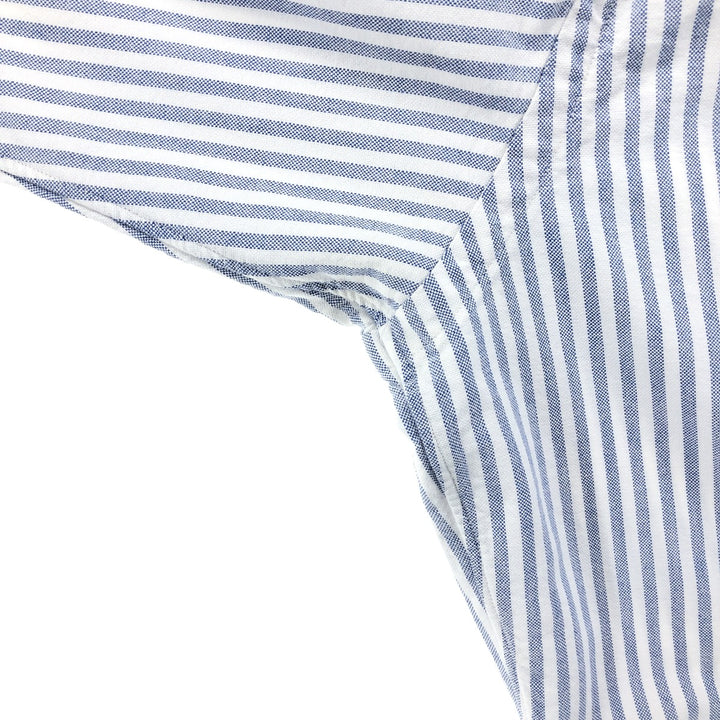 Ralph Lauren short sleeve button down striped shirt, men's size L cotton blue type Vintage Second Hand
