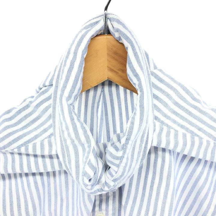 Ralph Lauren short sleeve button down striped shirt, men's size L cotton blue type Vintage Second Hand
