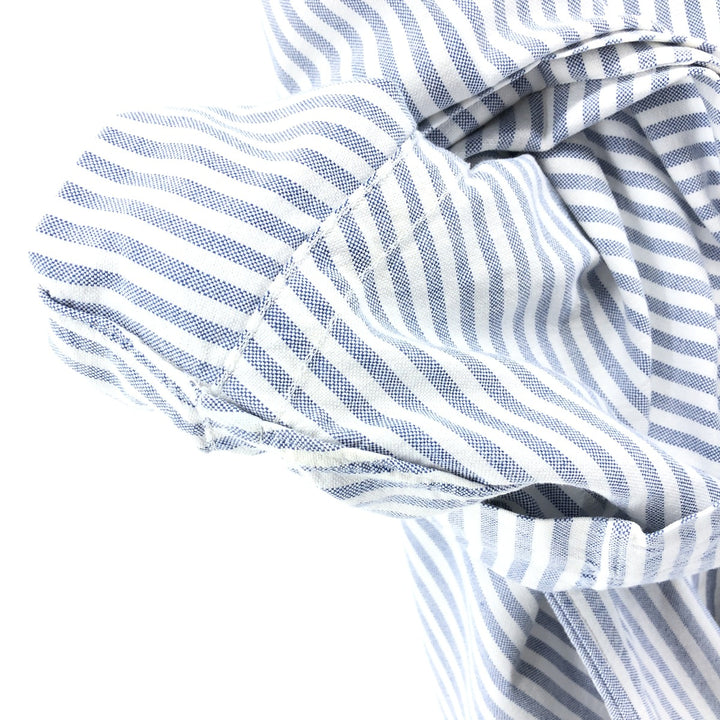 Ralph Lauren short sleeve button down striped shirt, men's size L cotton blue type Vintage Second Hand
