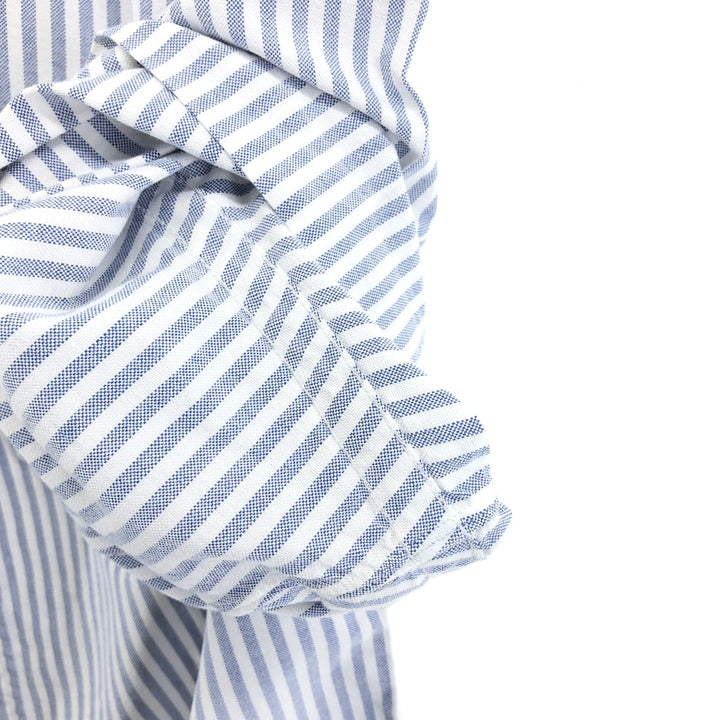 Ralph Lauren short sleeve button down striped shirt, men's size L cotton blue type Vintage Second Hand