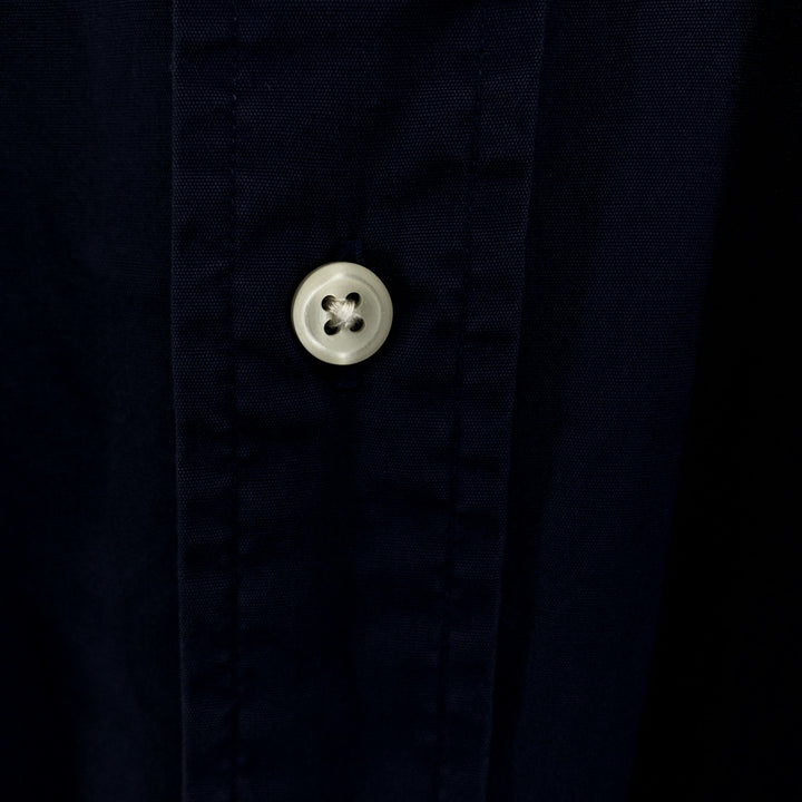 Ralph Lauren Classic Fit short sleeve button down shirt, men's size M cotton navy blue type Vintage Second Hand