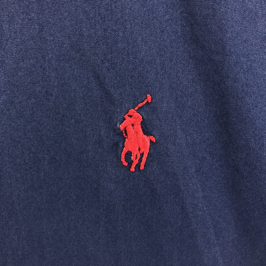 Ralph Lauren Classic Fit short sleeve button down shirt, men's size M cotton navy blue type Vintage Second Hand