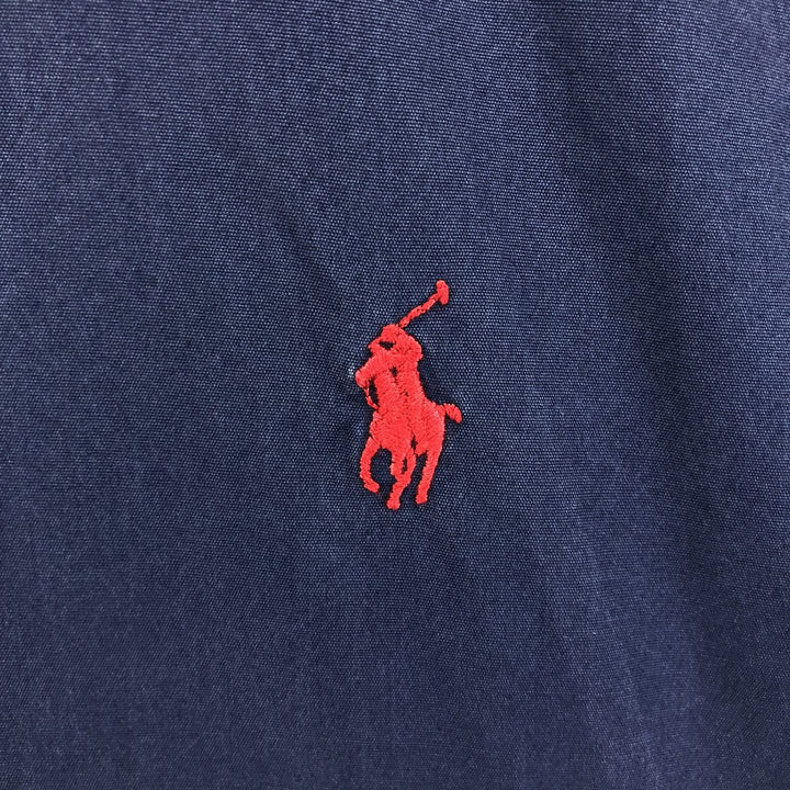 Ralph Lauren Classic Fit short sleeve button down shirt, men's size M cotton navy blue type Vintage Second Hand