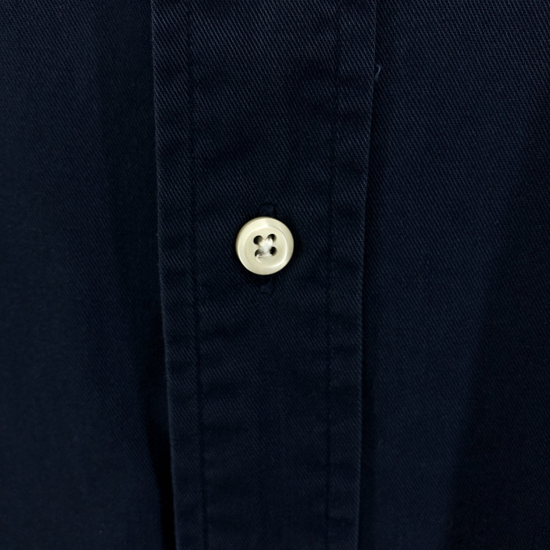Ralph Lauren BLAKE short sleeve button down shirt, men's XL size cotton navy blue type Vintage Second Hand