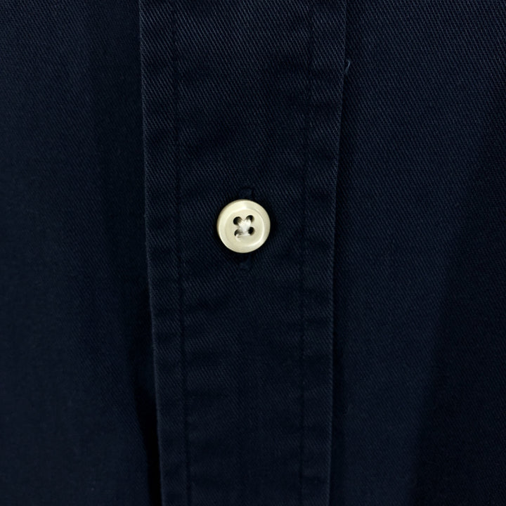Ralph Lauren BLAKE short sleeve button down shirt, men's XL size cotton navy blue type Vintage Second Hand