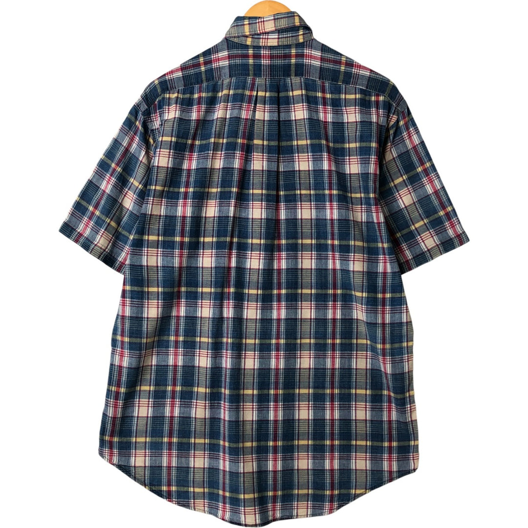 Ralph Lauren BLAKE short sleeve button down check shirt, men's size M cotton blue type Vintage Second Hand
