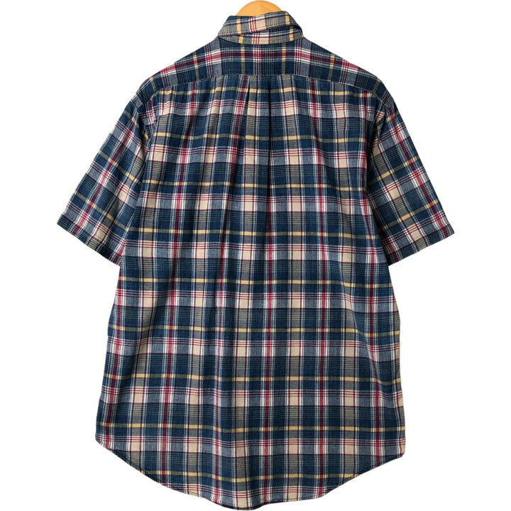 Ralph Lauren BLAKE short sleeve button down check shirt, men's size M cotton blue type Vintage Second Hand