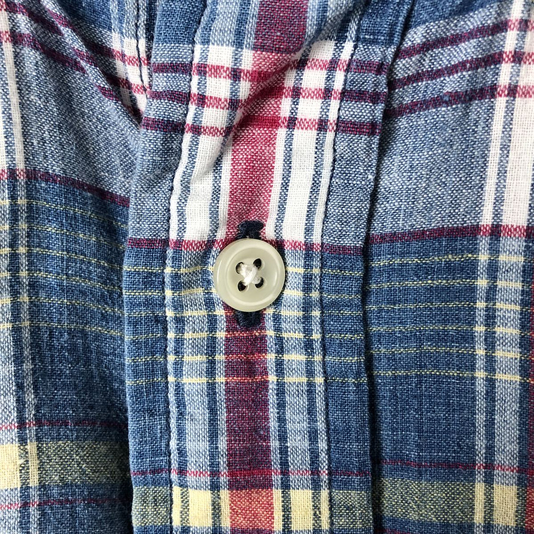 Ralph Lauren BLAKE short sleeve button down check shirt, men's size M cotton blue type Vintage Second Hand
