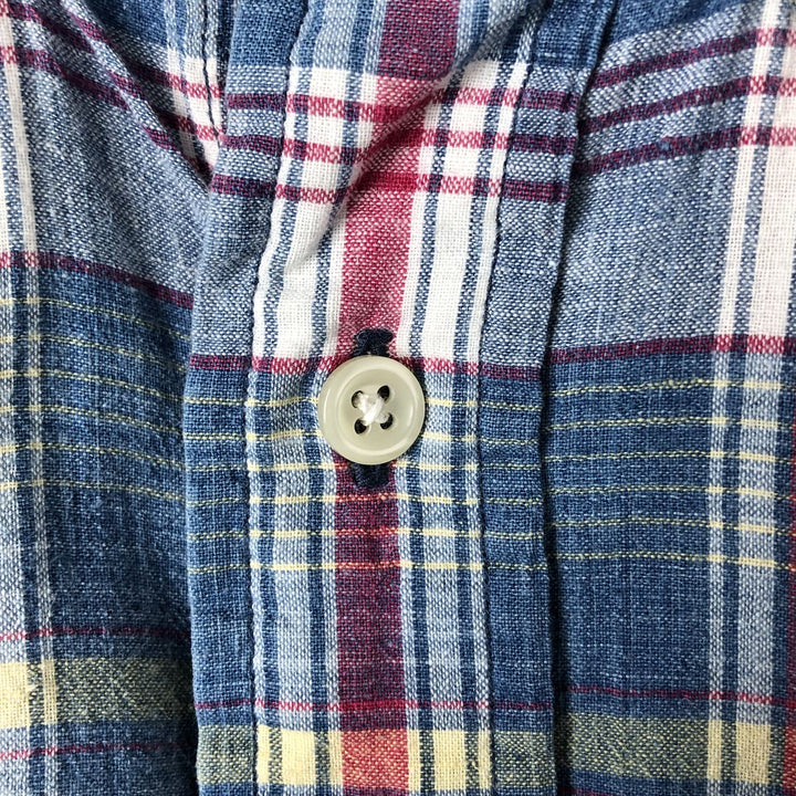 Ralph Lauren BLAKE short sleeve button down check shirt, men's size M cotton blue type Vintage Second Hand