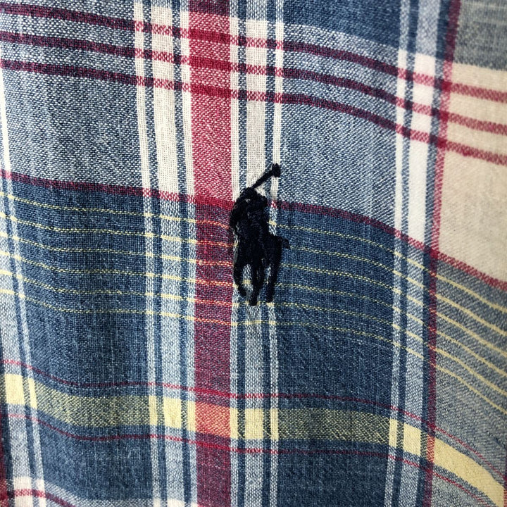 Ralph Lauren BLAKE short sleeve button down check shirt, men's size M cotton blue type Vintage Second Hand