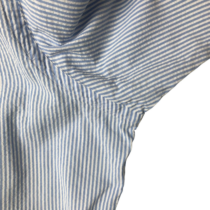 Ralph Lauren Classic Fit Seersucker Short Sleeve Button Down Striped Shirt Men's XL cotton Blue type light blue Vintage Second Hand