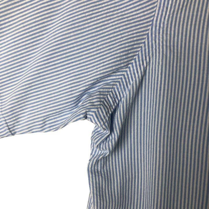 Ralph Lauren Classic Fit Seersucker Short Sleeve Button Down Striped Shirt Men's XL cotton Blue type light blue Vintage Second Hand