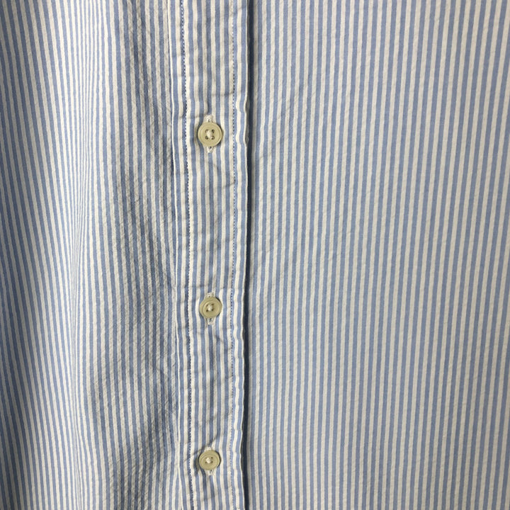 Ralph Lauren Classic Fit Seersucker Short Sleeve Button Down Striped Shirt Men's XL cotton Blue type light blue Vintage Second Hand