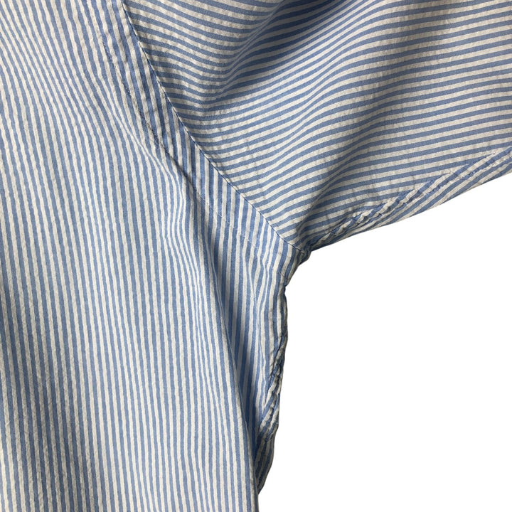 Ralph Lauren Classic Fit Seersucker Short Sleeve Button Down Striped Shirt Men's XL cotton Blue type light blue Vintage Second Hand