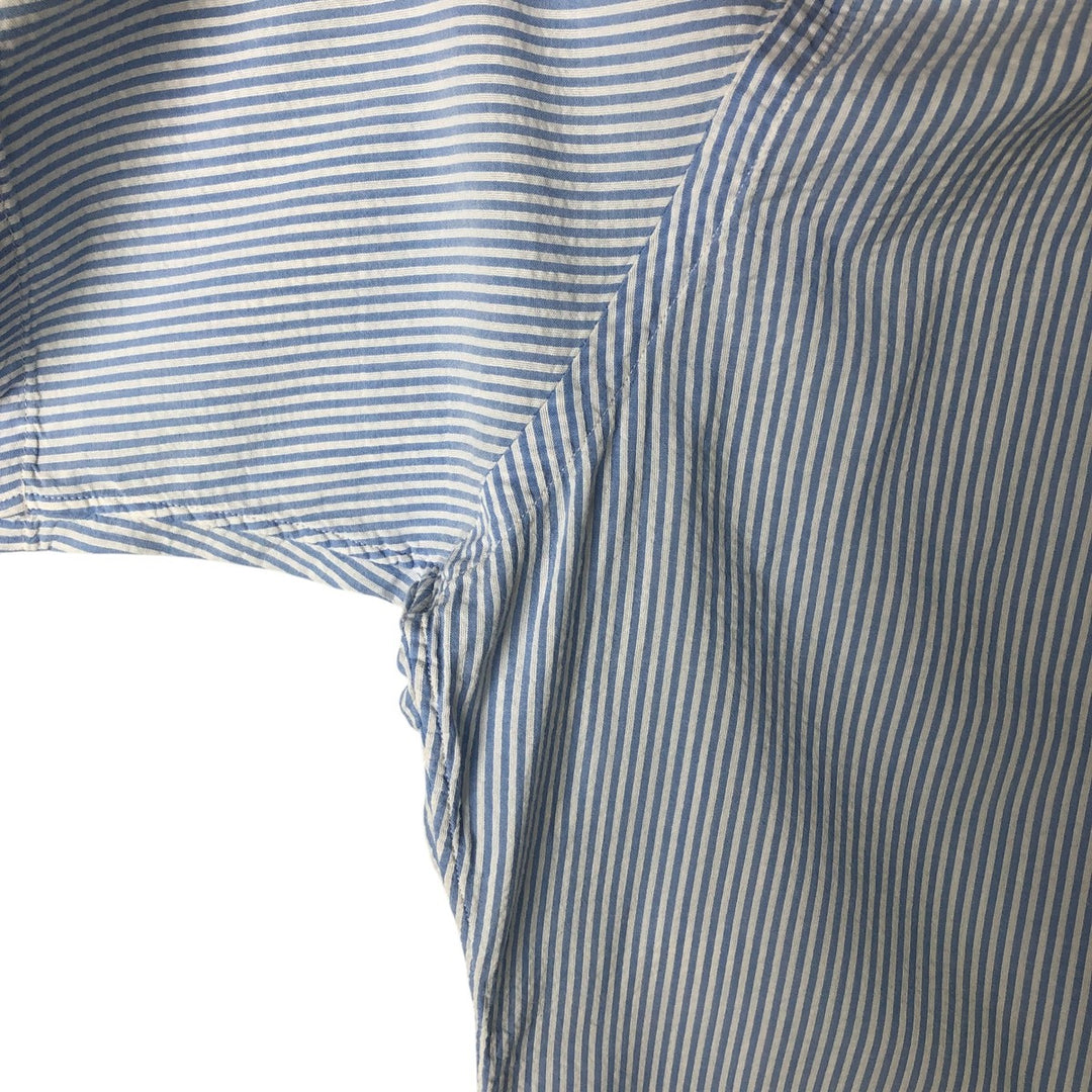 Ralph Lauren Classic Fit Seersucker Short Sleeve Button Down Striped Shirt Men's XL cotton Blue type light blue Vintage Second Hand