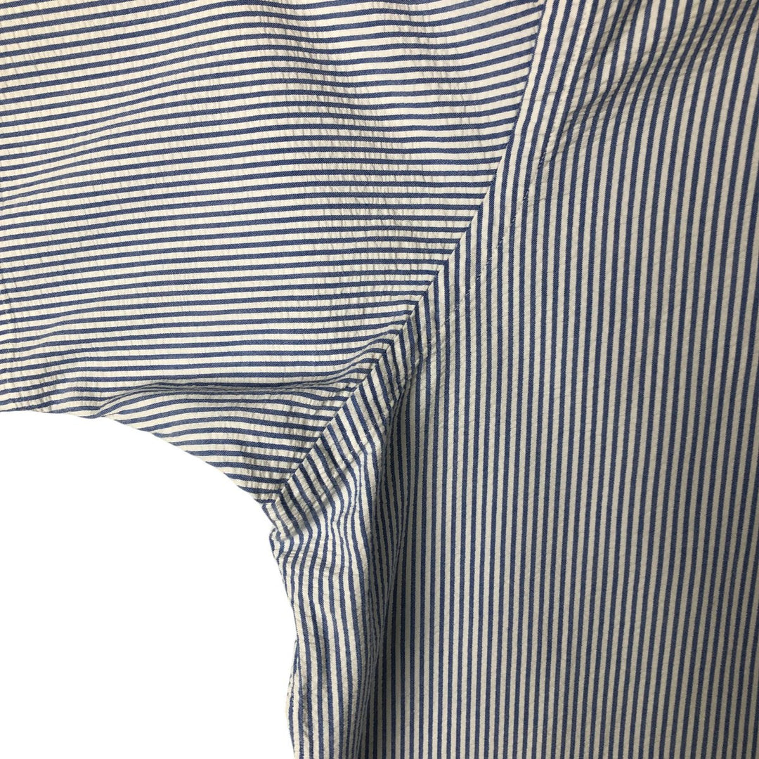 Ralph Lauren Classic Fit Seersucker Short Sleeve Button Down Striped Shirt Men's XL cotton Blue type light blue Vintage Second Hand