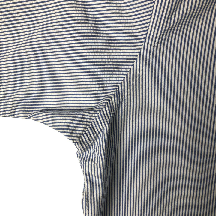 Ralph Lauren Classic Fit Seersucker Short Sleeve Button Down Striped Shirt Men's XL cotton Blue type light blue Vintage Second Hand