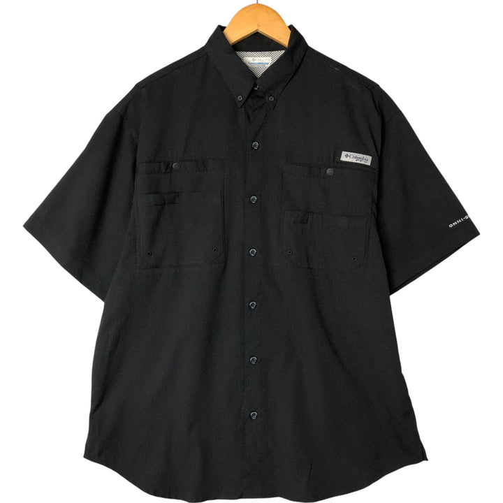 Columbia PFG OMNI-SHADE Ripstop Short Sleeve Fishing Shirt, Men's M unclear black type Vintage Second Hand