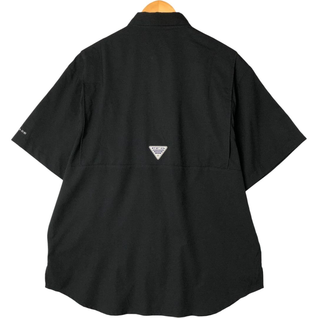 Columbia PFG OMNI-SHADE Ripstop Short Sleeve Fishing Shirt, Men's M unclear black type Vintage Second Hand