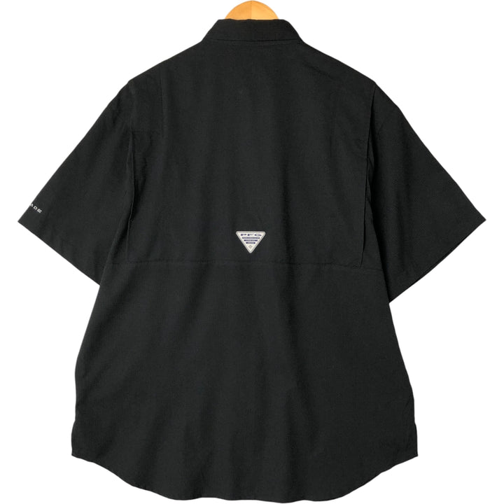 Columbia PFG OMNI-SHADE Ripstop Short Sleeve Fishing Shirt, Men's M unclear black type Vintage Second Hand