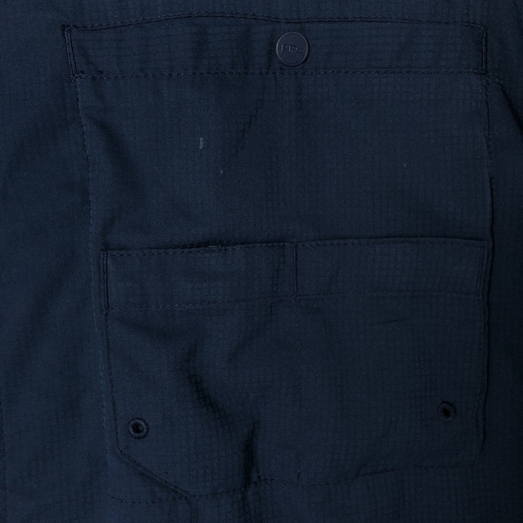 Columbia PFG OMNI-SHADE Button-down Short Sleeve Fishing Shirt, Men's XXL polyester navy blue type Vintage Second Hand