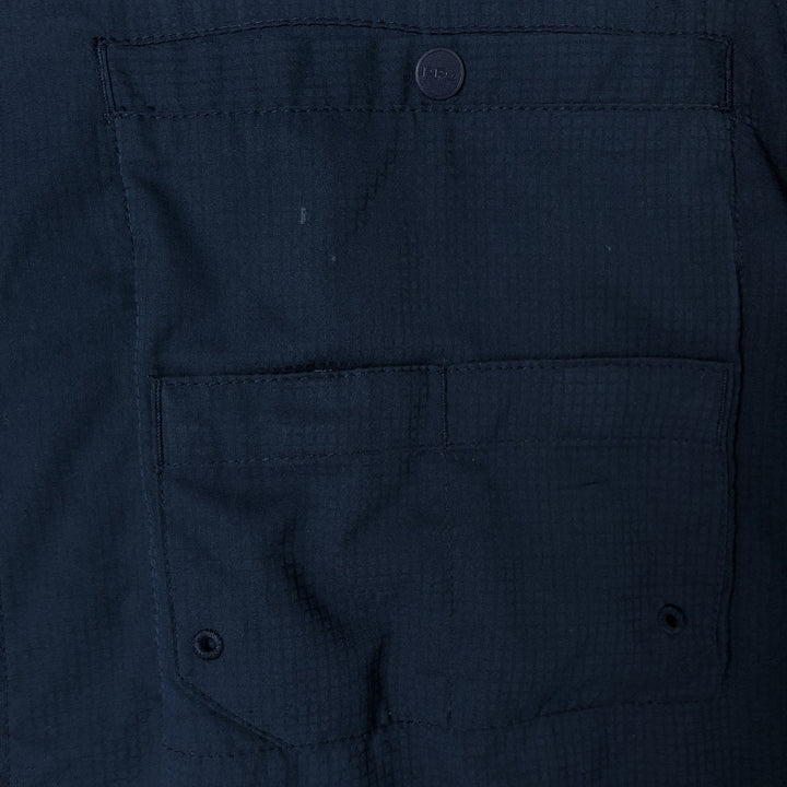 Columbia PFG OMNI-SHADE Button-down Short Sleeve Fishing Shirt, Men's XXL polyester navy blue type Vintage Second Hand