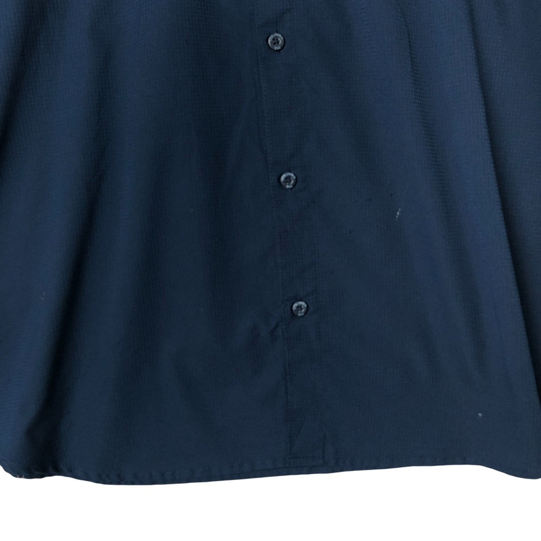 Columbia PFG OMNI-SHADE Button-down Short Sleeve Fishing Shirt, Men's XXL polyester navy blue type Vintage Second Hand