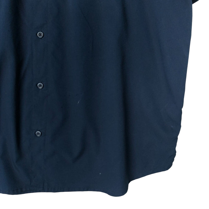 Columbia PFG OMNI-SHADE Button-down Short Sleeve Fishing Shirt, Men's XXL polyester navy blue type Vintage Second Hand