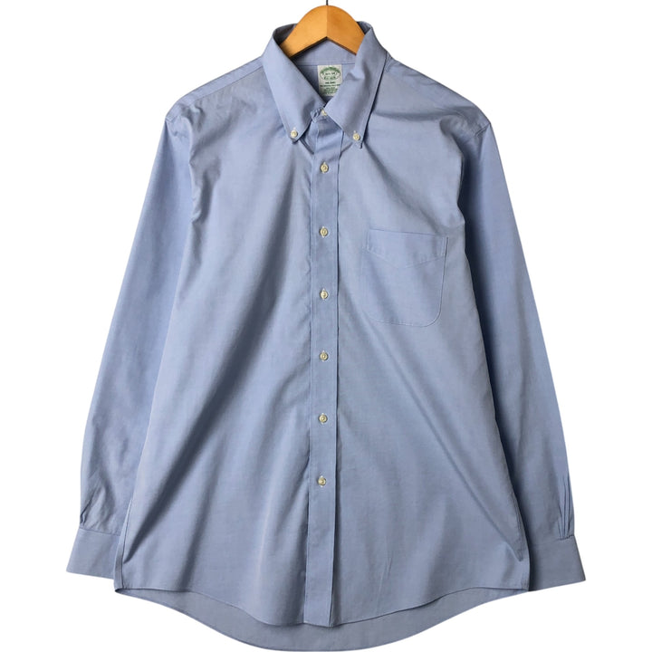 Brooks Brothers Est.1818 Milano Long Sleeve Button Down Shirt, Men's Size L Supima Cotton Blue type light blue Vintage Second Hand