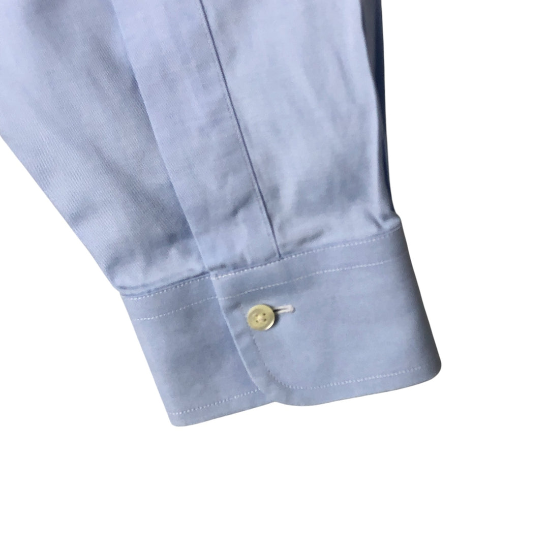 Brooks Brothers Est.1818 Milano Long Sleeve Button Down Shirt, Men's Size L Supima Cotton Blue type light blue Vintage Second Hand
