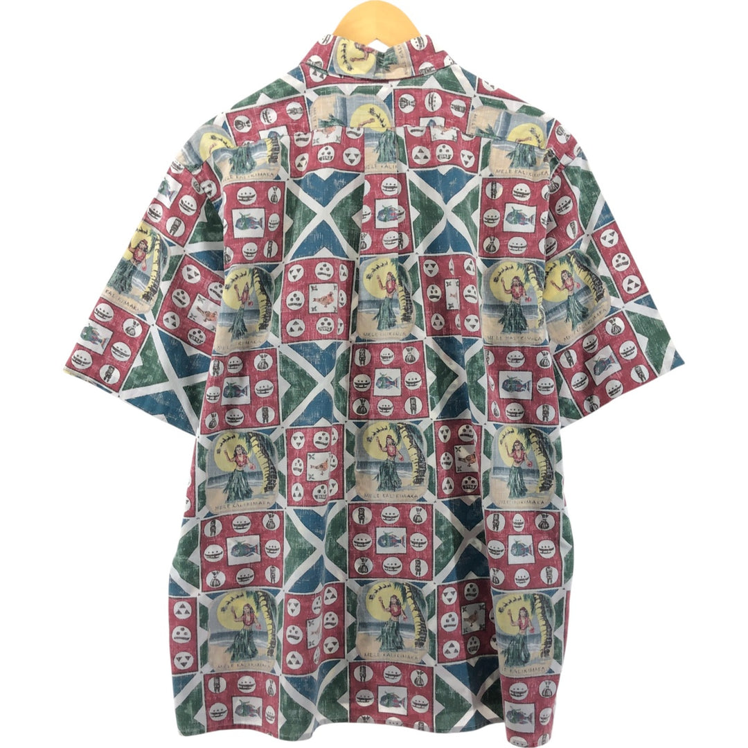 90'S Reyn Spooner Bikini Tag All-Over Print Lahaina Sailor Button-Down Hawaiian Aloha Shirt Made in Hawaii Men's XL cotton multicolor Vintage Second Hand
