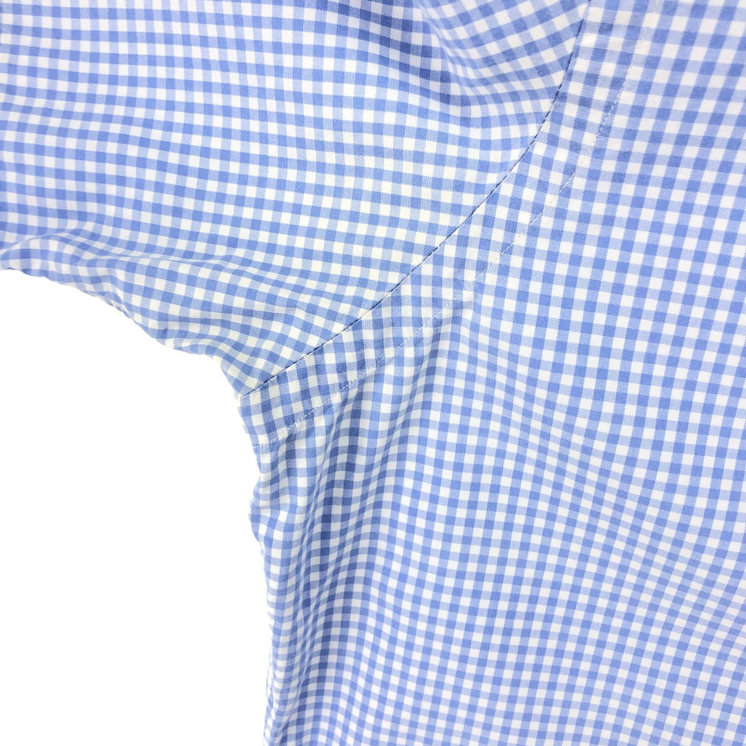 POLO by Ralph Lauren CUSTOM FIT Gingham Check Short Sleeve Button Down Check Shirt Men's M Size cotton blue type Vintage Second Hand