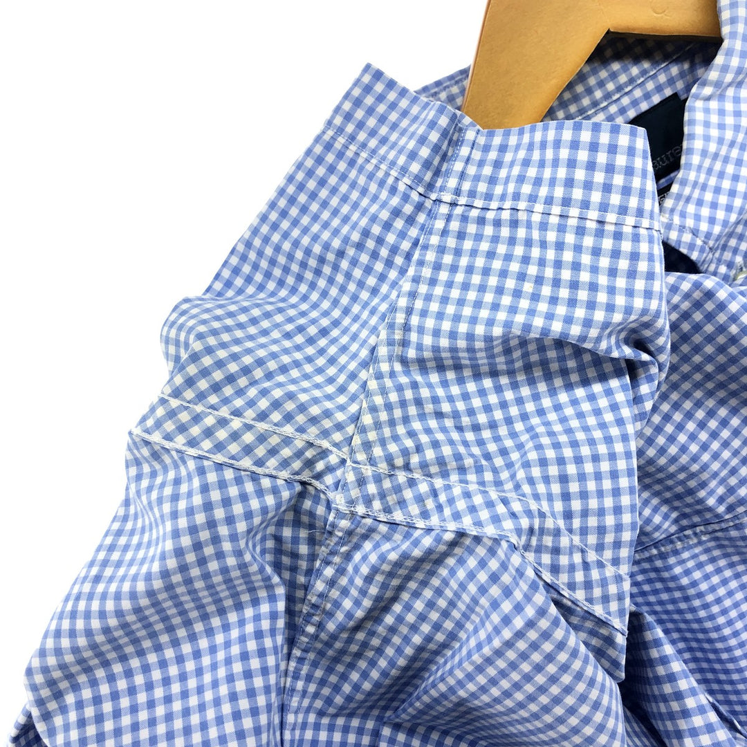 POLO by Ralph Lauren CUSTOM FIT Gingham Check Short Sleeve Button Down Check Shirt Men's M Size cotton blue type Vintage Second Hand