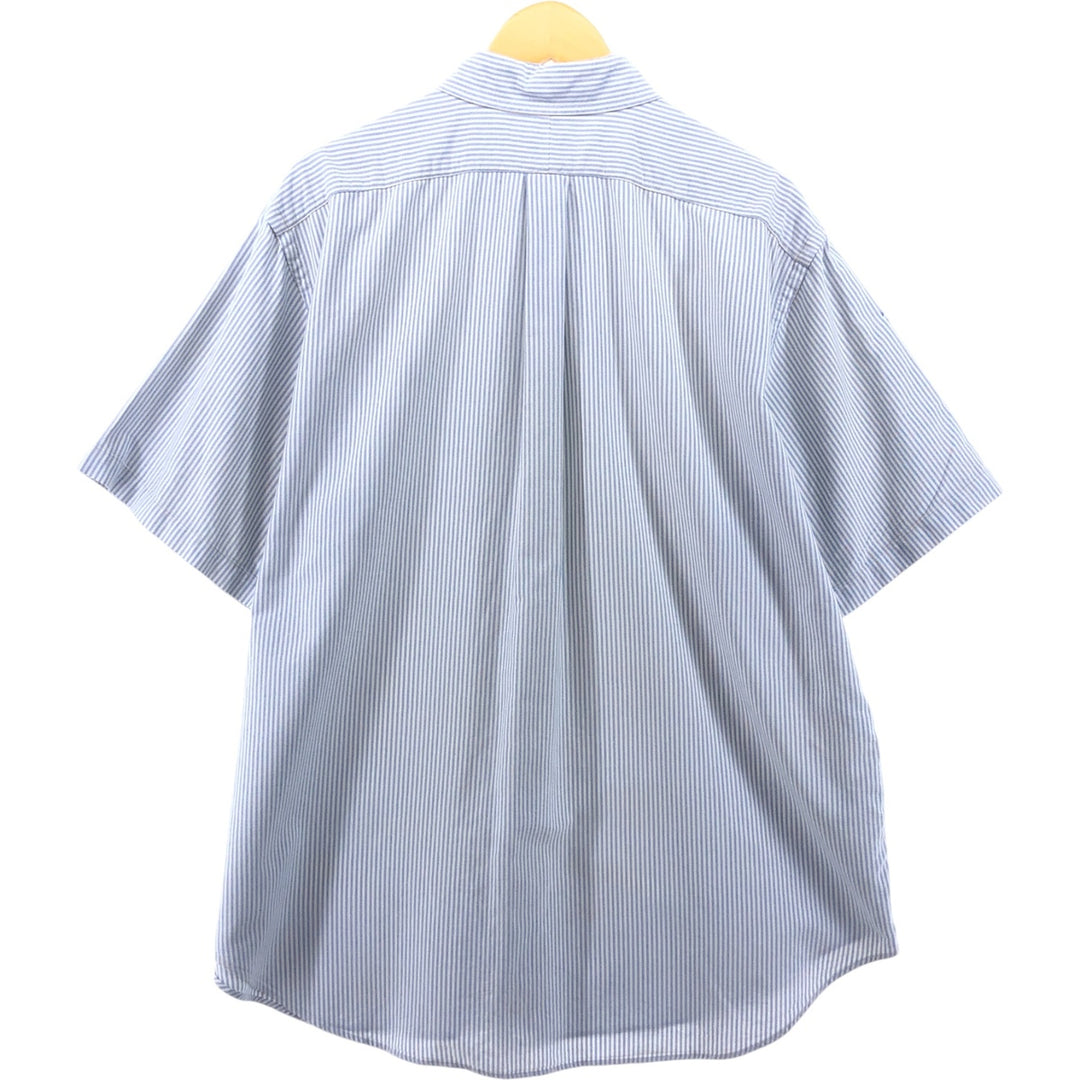 Ralph Lauren Classic Fit Short Sleeve Button Down Striped Shirt Men's XL cotton Blue type light blue Vintage Second Hand