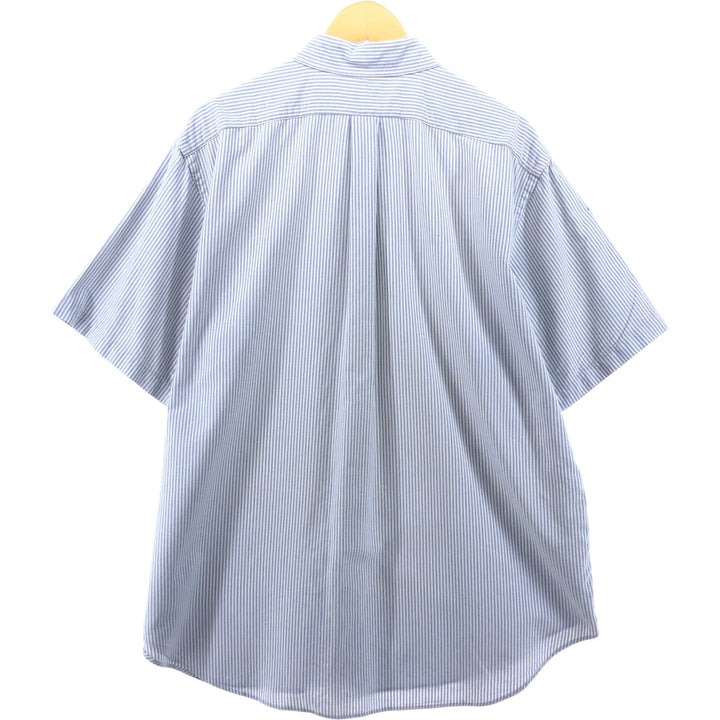 Ralph Lauren Classic Fit Short Sleeve Button Down Striped Shirt Men's XL cotton Blue type light blue Vintage Second Hand