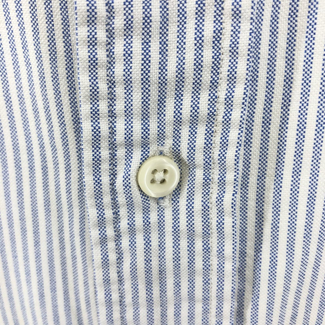 Ralph Lauren Classic Fit Short Sleeve Button Down Striped Shirt Men's XL cotton Blue type light blue Vintage Second Hand