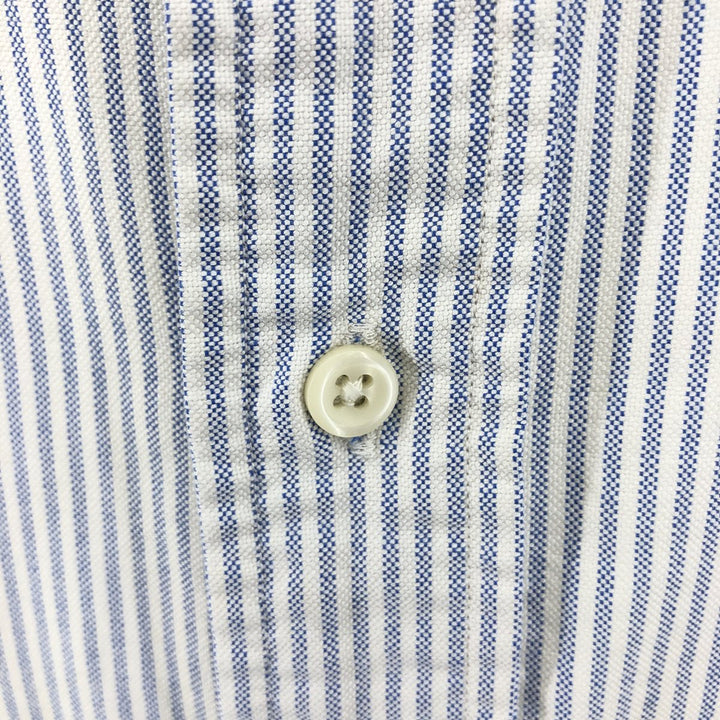 Ralph Lauren Classic Fit Short Sleeve Button Down Striped Shirt Men's XL cotton Blue type light blue Vintage Second Hand