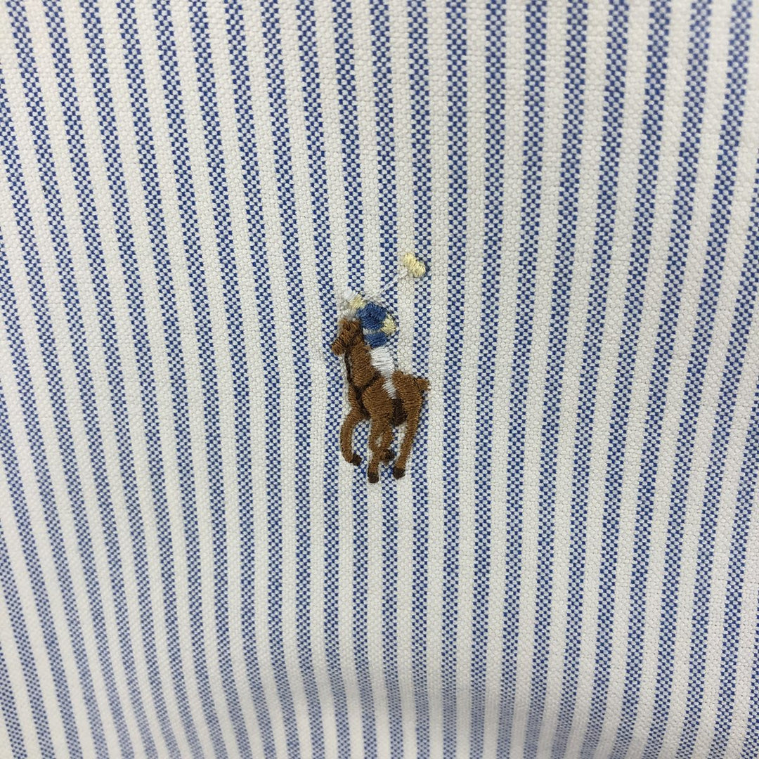 Ralph Lauren Classic Fit Short Sleeve Button Down Striped Shirt Men's XL cotton Blue type light blue Vintage Second Hand