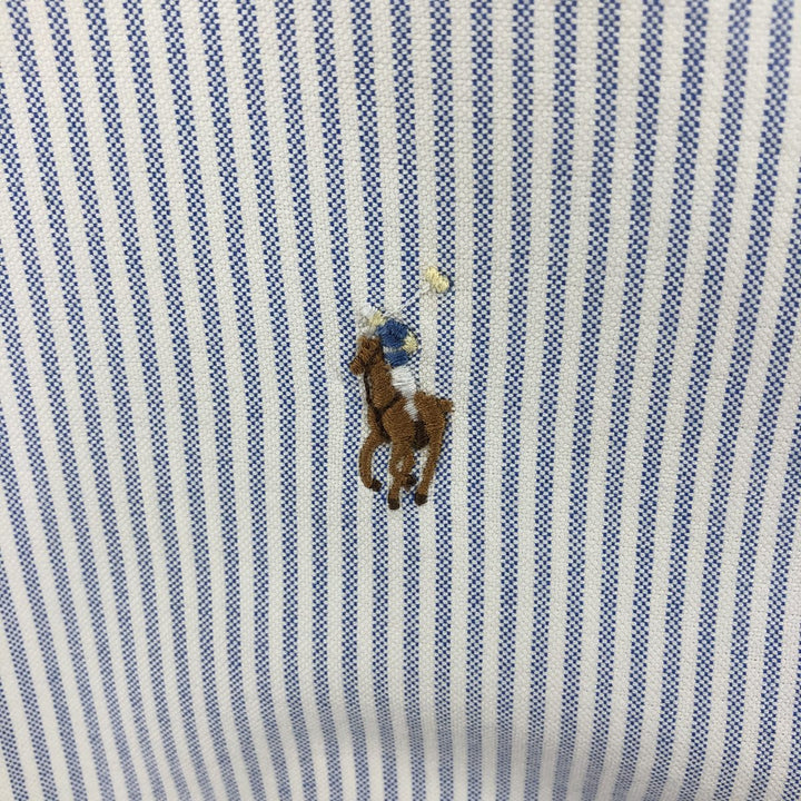 Ralph Lauren Classic Fit Short Sleeve Button Down Striped Shirt Men's XL cotton Blue type light blue Vintage Second Hand