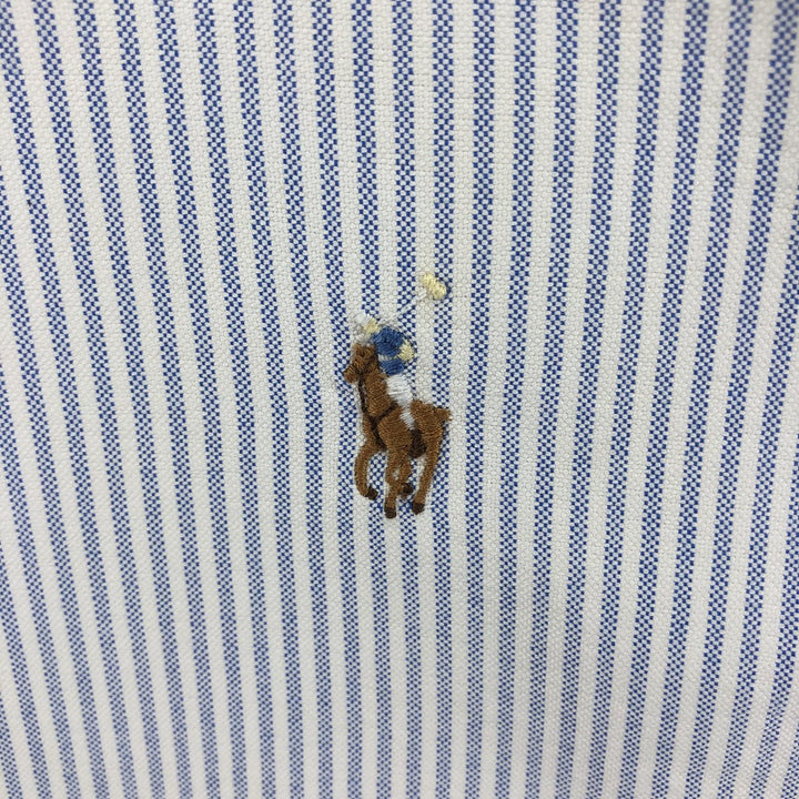 Ralph Lauren Classic Fit Short Sleeve Button Down Striped Shirt Men's XL cotton Blue type light blue Vintage Second Hand