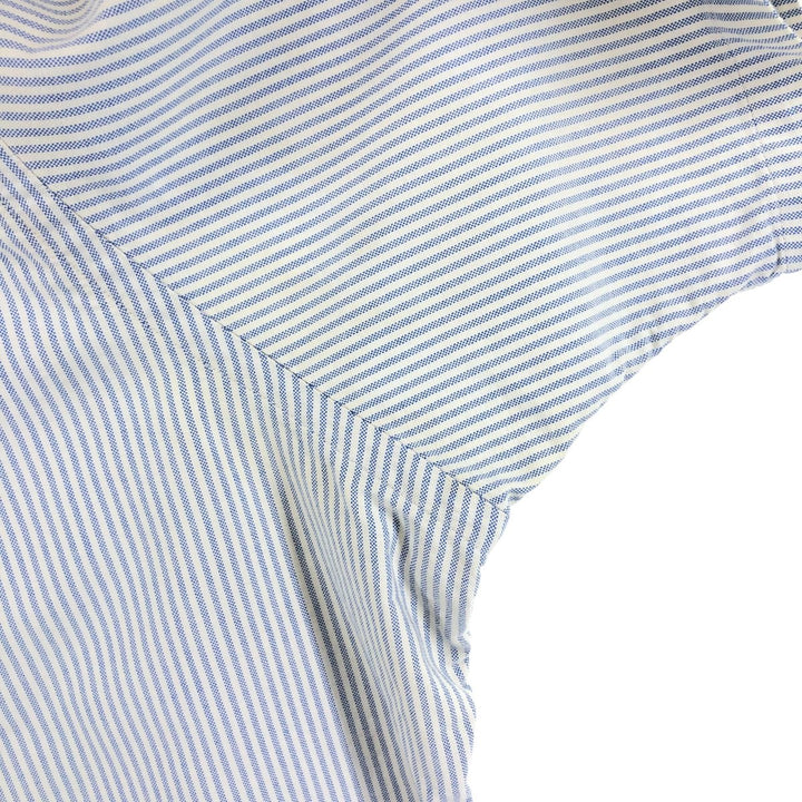 Ralph Lauren Classic Fit Short Sleeve Button Down Striped Shirt Men's XL cotton Blue type light blue Vintage Second Hand