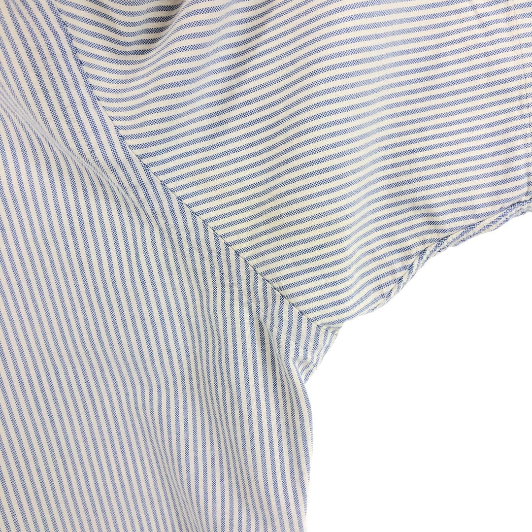 Ralph Lauren Classic Fit Short Sleeve Button Down Striped Shirt Men's XL cotton Blue type light blue Vintage Second Hand