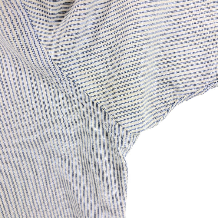 Ralph Lauren Classic Fit Short Sleeve Button Down Striped Shirt Men's XL cotton Blue type light blue Vintage Second Hand