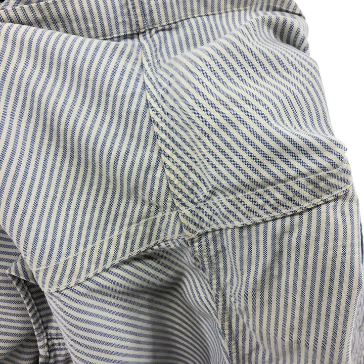 Ralph Lauren Classic Fit Short Sleeve Button Down Striped Shirt Men's XL cotton Blue type light blue Vintage Second Hand