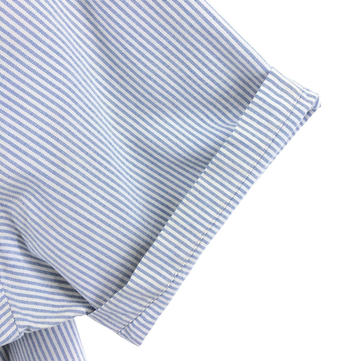 Ralph Lauren Classic Fit Short Sleeve Button Down Striped Shirt Men's XL cotton Blue type light blue Vintage Second Hand