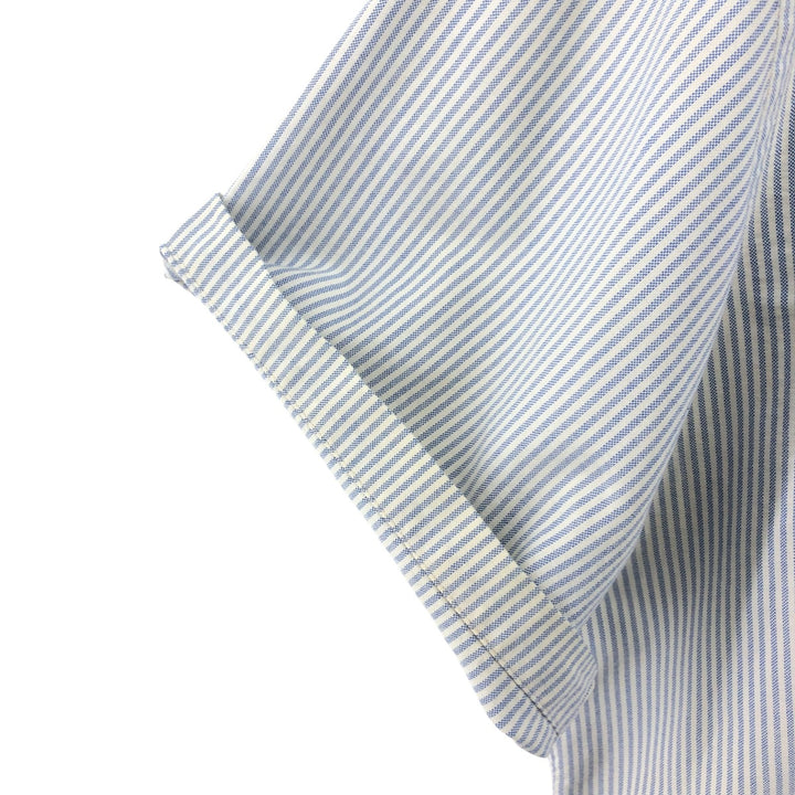 Ralph Lauren Classic Fit Short Sleeve Button Down Striped Shirt Men's XL cotton Blue type light blue Vintage Second Hand