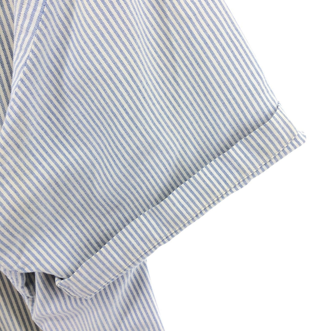 Ralph Lauren Classic Fit Short Sleeve Button Down Striped Shirt Men's XL cotton Blue type light blue Vintage Second Hand