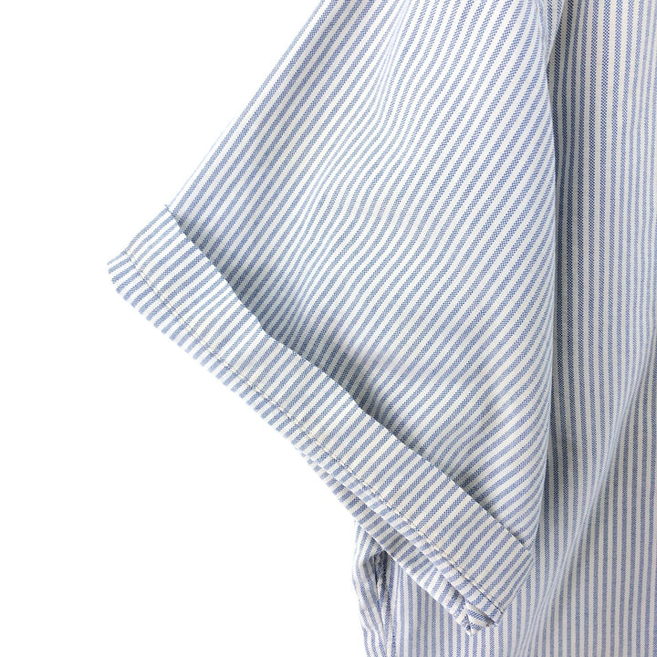 Ralph Lauren Classic Fit Short Sleeve Button Down Striped Shirt Men's XL cotton Blue type light blue Vintage Second Hand